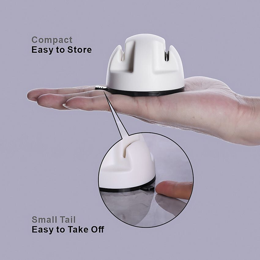 KitchenDAO Mini Knife Sharpener One-Hand Operation Non-Slip Base Locking System