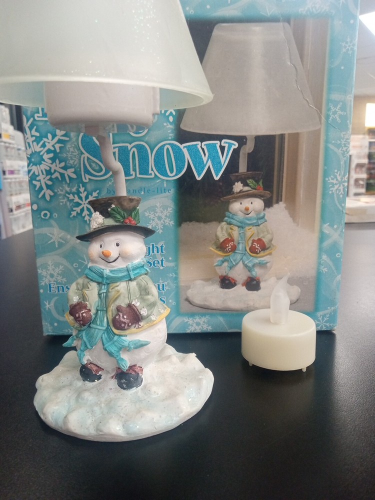 Let It Snow Tea light Candle Lamp Gift Set