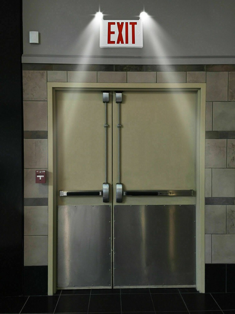 Red LED Exit Sign, UL-Listed Emergency Light - Dual LED Lamp ABS Fire Resistance