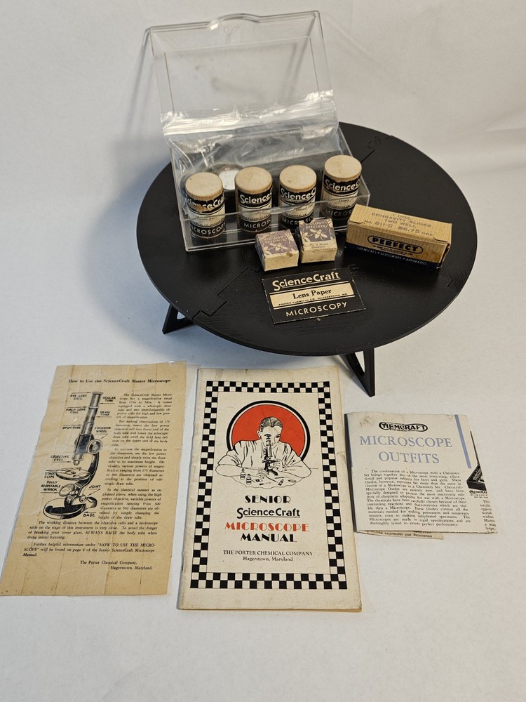 Vtg Sciencecraft Microscope Lab Accessory Kit 1935-1960