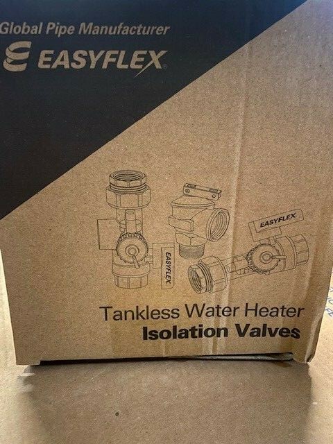 EasyFlex 3/4" Tankless Water Heater Isolation Valves Kit With Relief Valve (NEW)