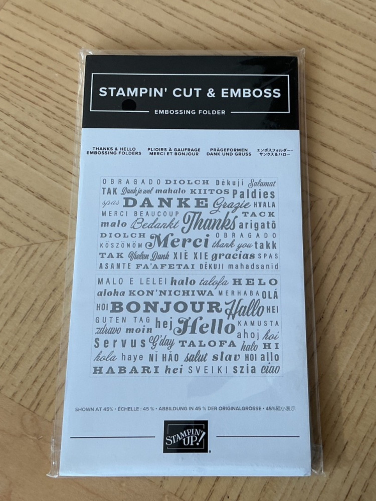 Stampin Up! Thanks & Hello embossing folder - NEW