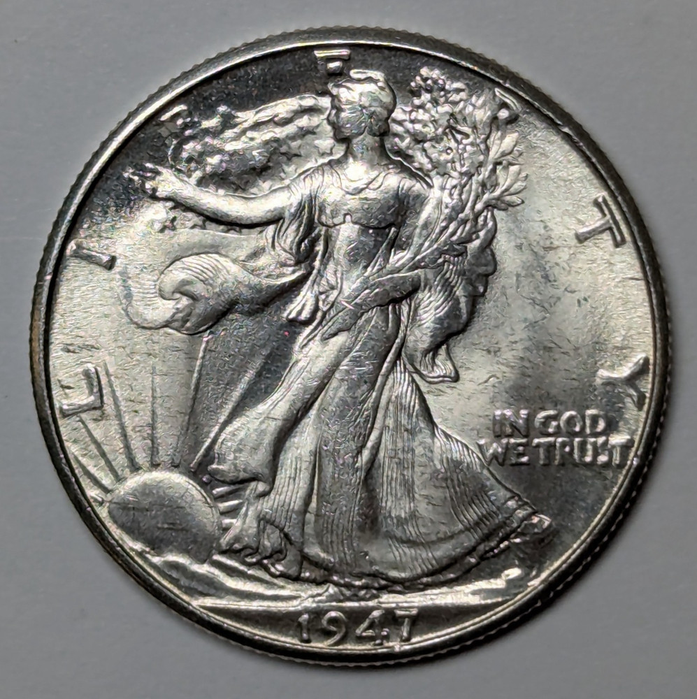 1947 D Walking Liberty Silver Half Dollar MS