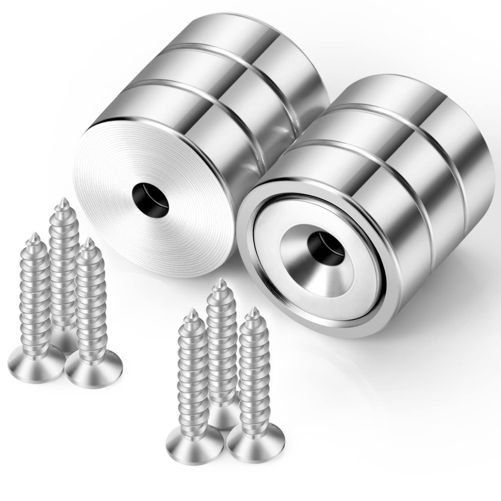 Neodymium Round Disc Magnets - 22lbs Pull, 6 Pack for Versatile Mounting