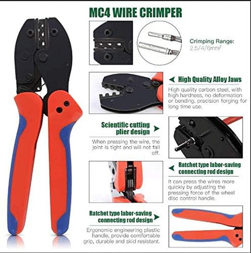 Solar Crimping Tools Includes Solar Panel Connectors, Solar Cable Connectors, Sp