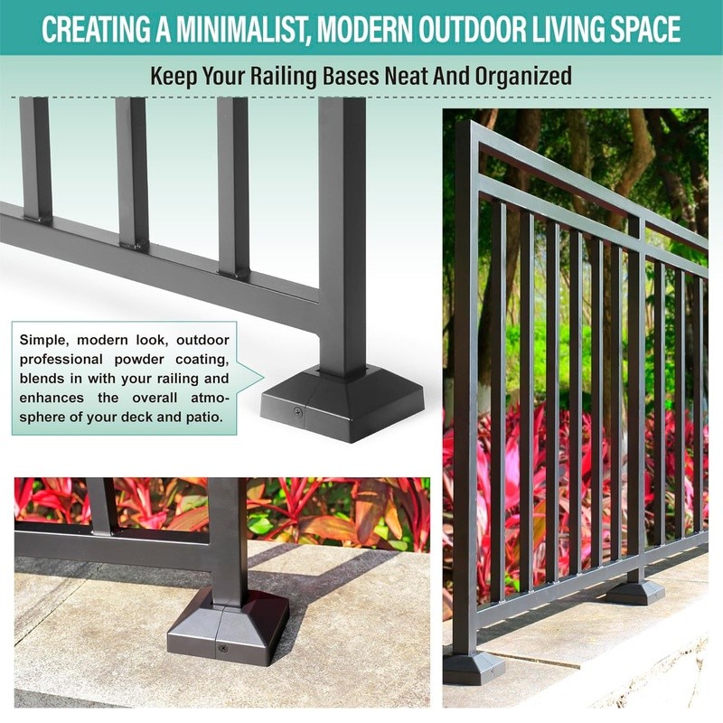 Aluminum Deck Post Base Cover Durable Waterproof Easy Install Outdoor Solution