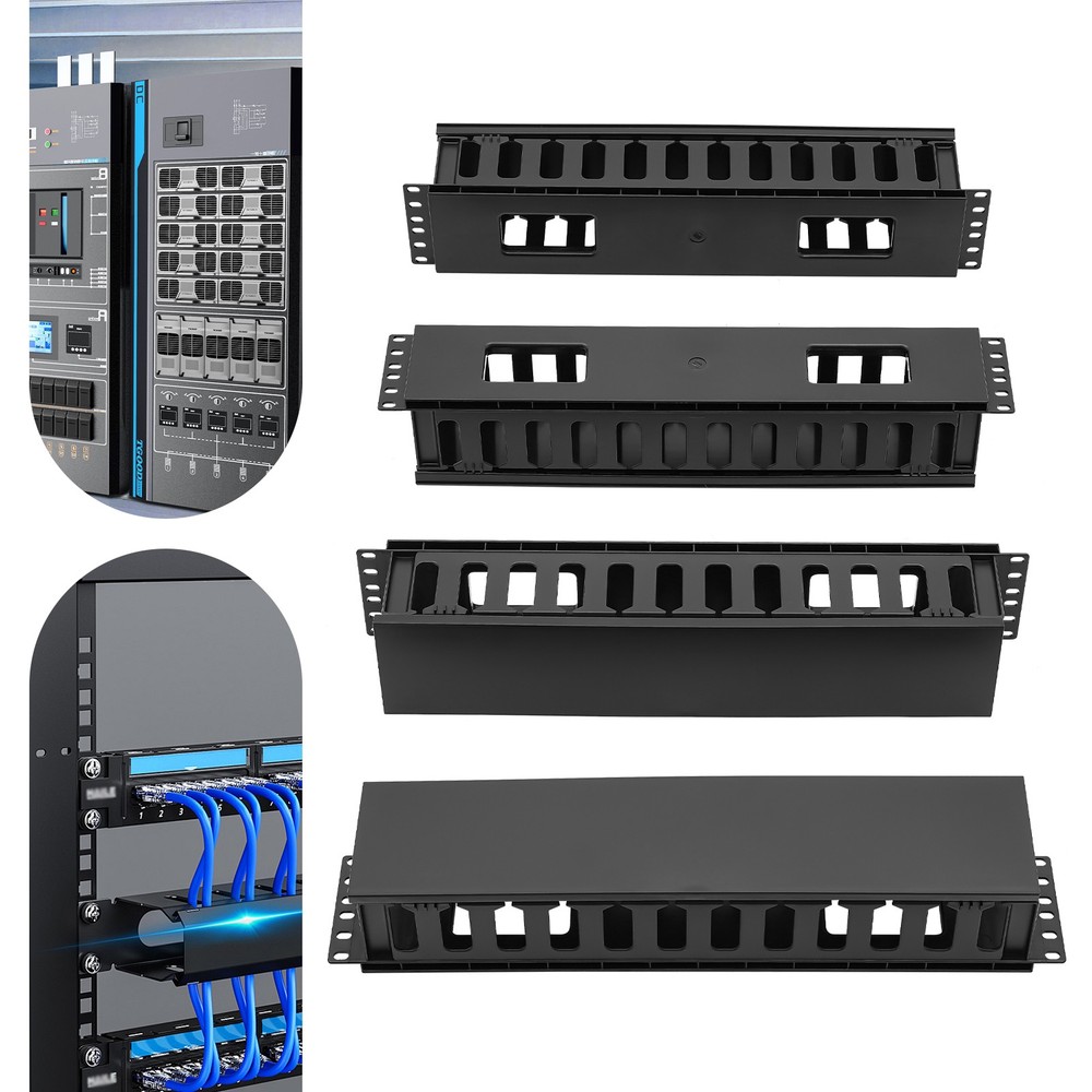 4 Pack Horizontal Rack Mount Cable Management Cable Organizer Cable Raceways