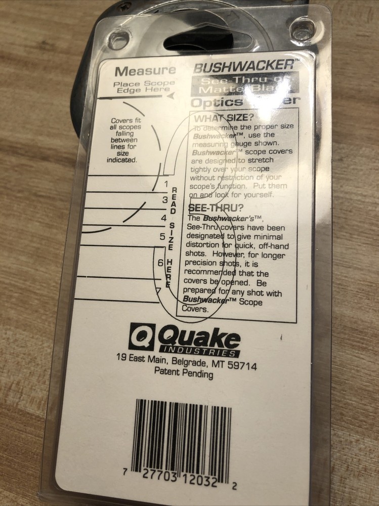 BUSHWACKER OPTICS COVER - SIZE 3 - SPRING OPEN OPERATION - NEW IN PACKAGE