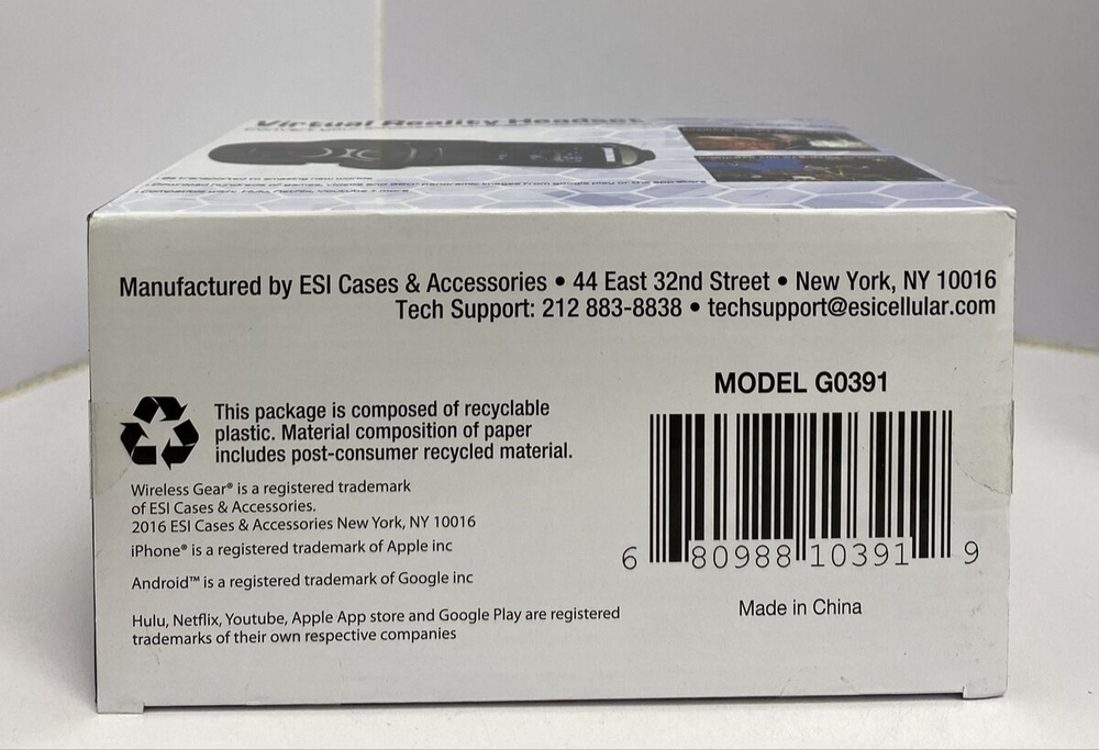 Wireless Gear Virtual Reality Headset - White