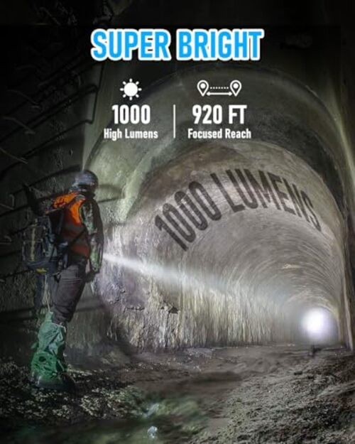 Tactical Flashlight with Holster, Single Mode LED Flashlight 1000 High Lumen