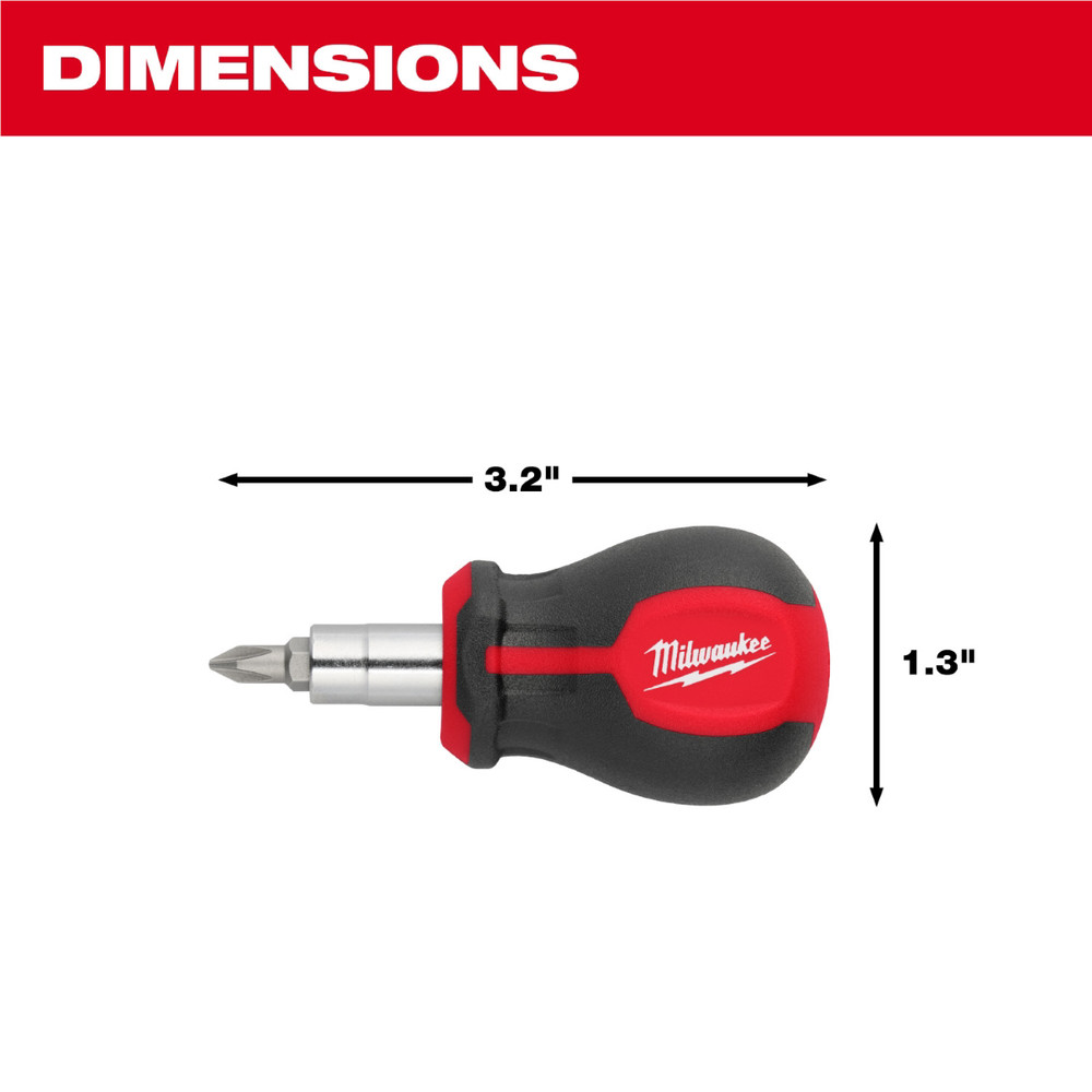 Milwaukee Tool 6-IN-1 Stubby Multi-Bit Screwdriver