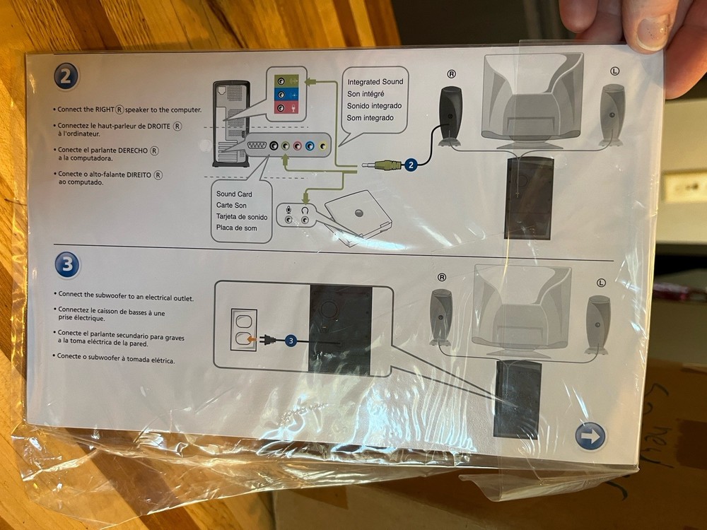 DELL A425 MULTIMEDIA COMPUTER SPEAKER SYSTEM POWERED SUBWOOFER NEW OPEN BOX