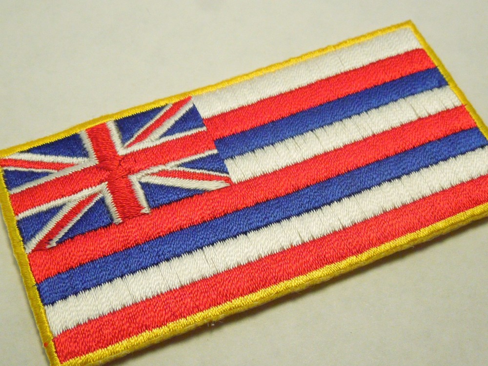 Hawaii State Flag Seal Embroidered Iron On Patch