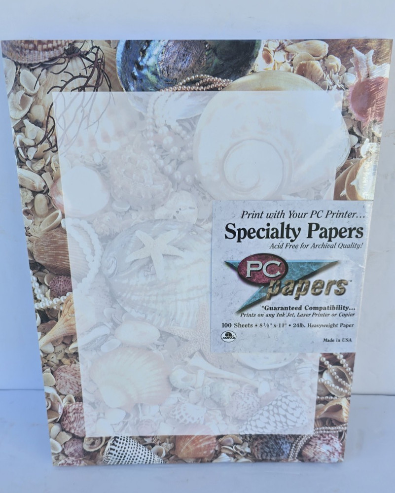Ampad PC Specialty Papers Shells Border 100 Sheets 8.5x11 Printer Copy #35624