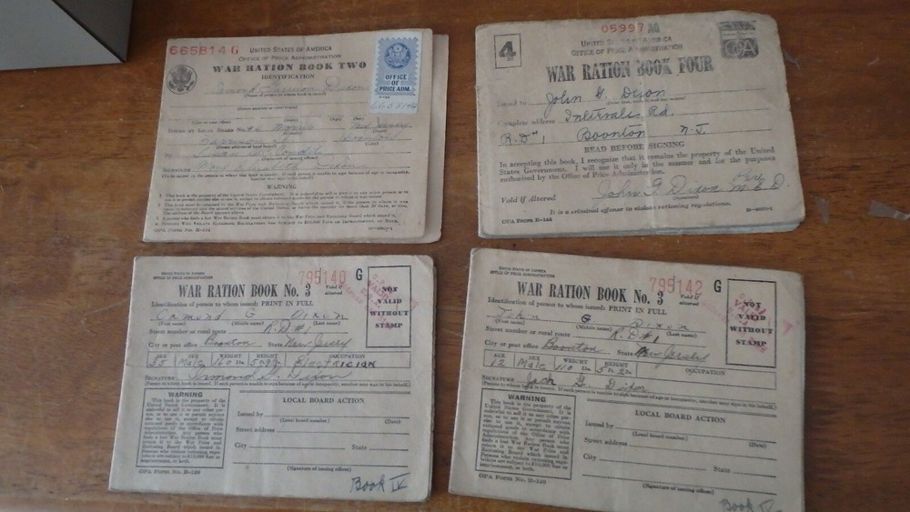WW11 WAR  RATION BOOK CARDS HOME FRONT   BX PC #50