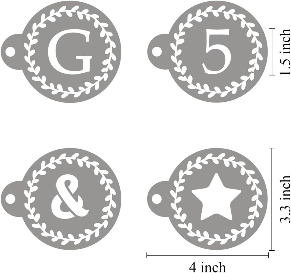 Letter Stencils for Coffee Cookie Decorating - 42 Pack Alphabet and...