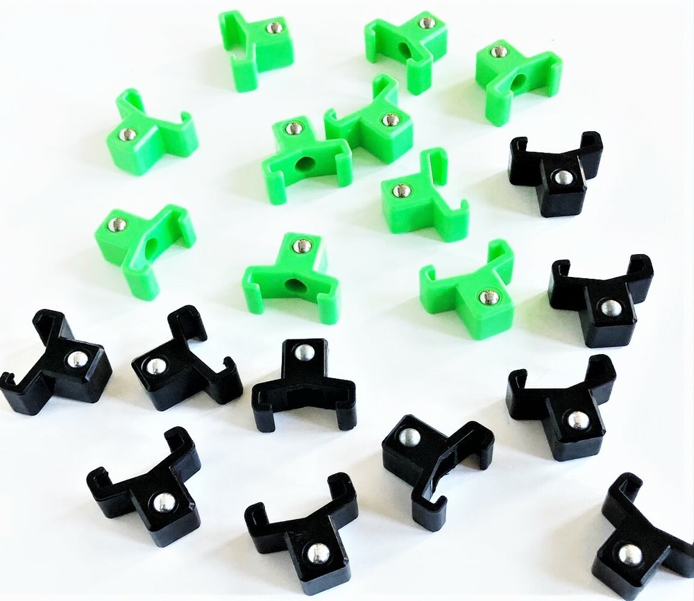 40 GOLIATH INDUSTRIAL ABS 1/2" GREEN & BLACK REPLACEMENT SOCKET RACK RAIL CLIPS