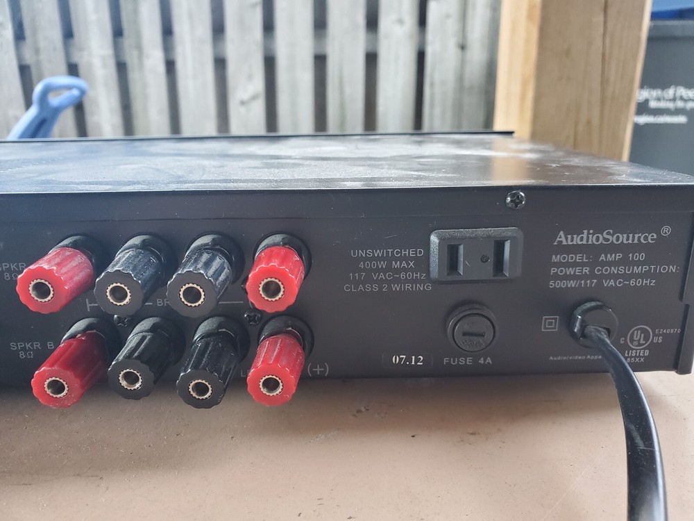 AudioSource AMP 100 2-Channel Stereo Power Amplifier Tested Working