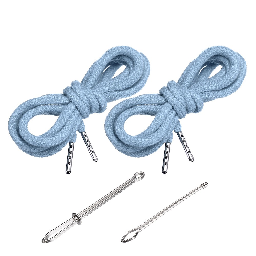 2pcs 51 Inch Replacement Drawstring Cords with Threaders, Sky Blue