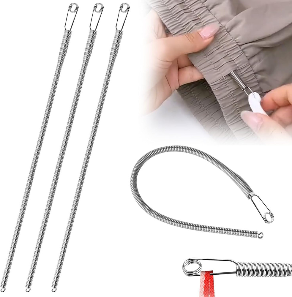 3-Piece Spring Drawstring Threader Tool for Hoodies and Apparel