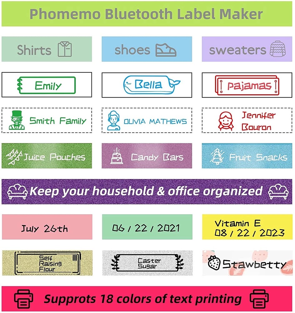 Phomemo P12 Label Maker Plastic Labeling Tape Refills Thermal Transfer Label