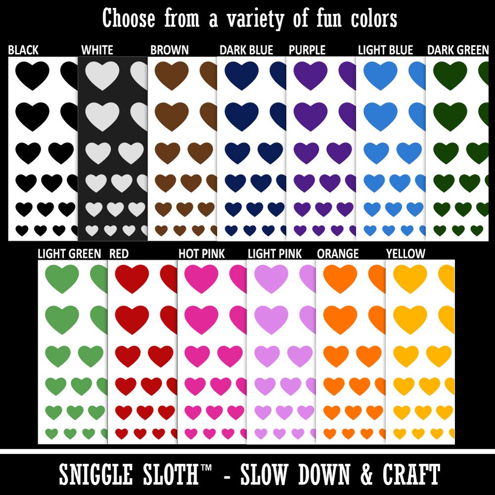 Heart Solid Temporary Tattoo Water Resistant Set