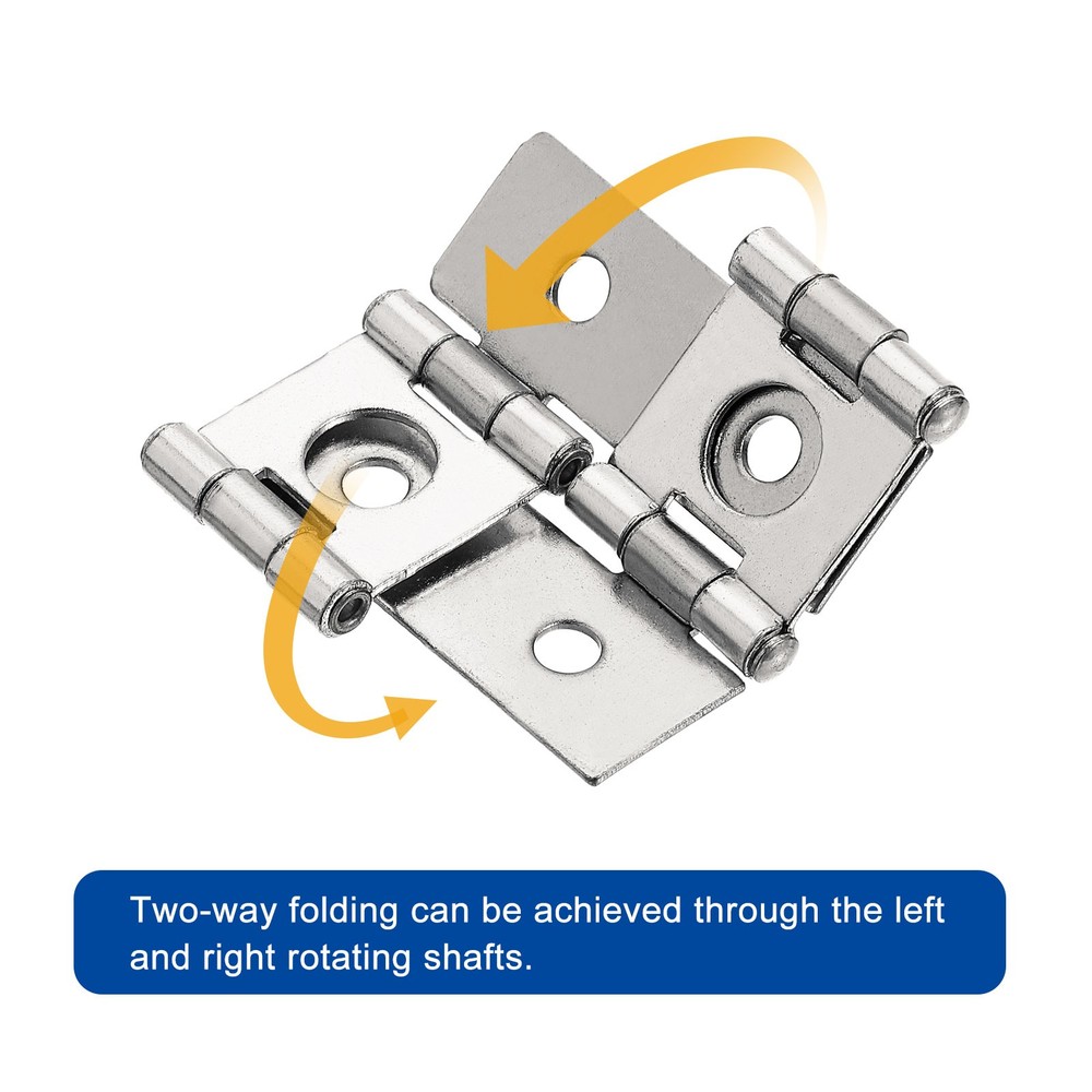 Double Acting Hinges Folding Screen, 4Pcs 1.85" Double Swing Hinges, Silver
