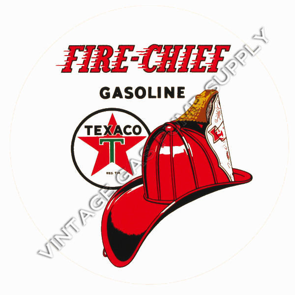 Texaco Fire Chief 2" Round Vinyl Decal (DC114D)