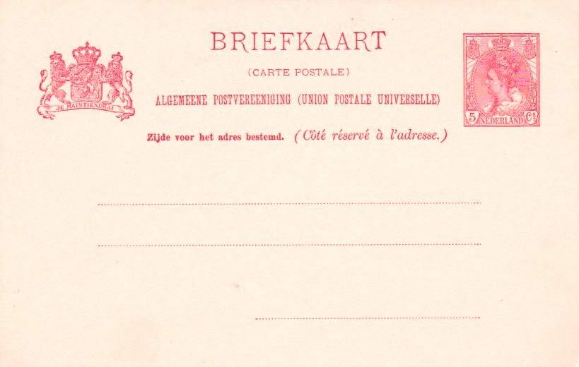 Netherlands Higgins & Gage 26 Unused.