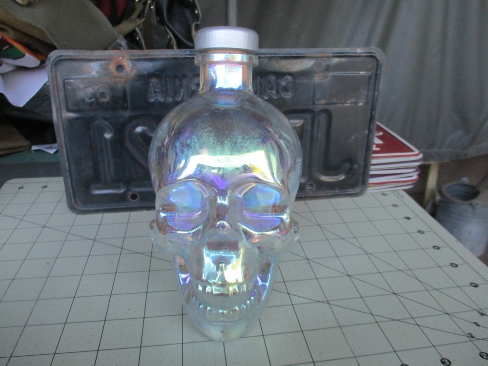 CRYSTAL HEAD AURORA, Glass Skull Vodka Bottle – Empty