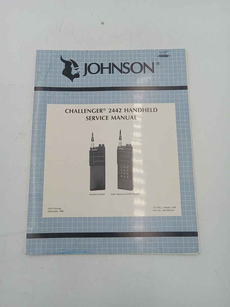 E.F. Johnson Challenger 2442 Handheld Service Manual