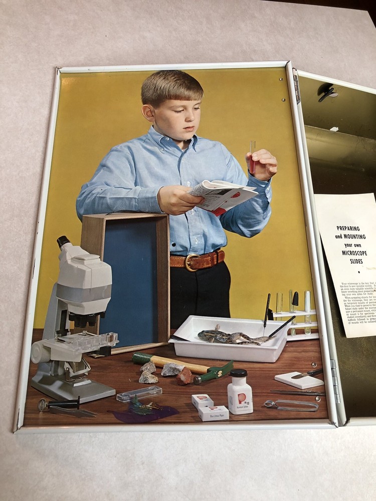 Vintage Porter Microcraft Student Research Series Microscope in Case