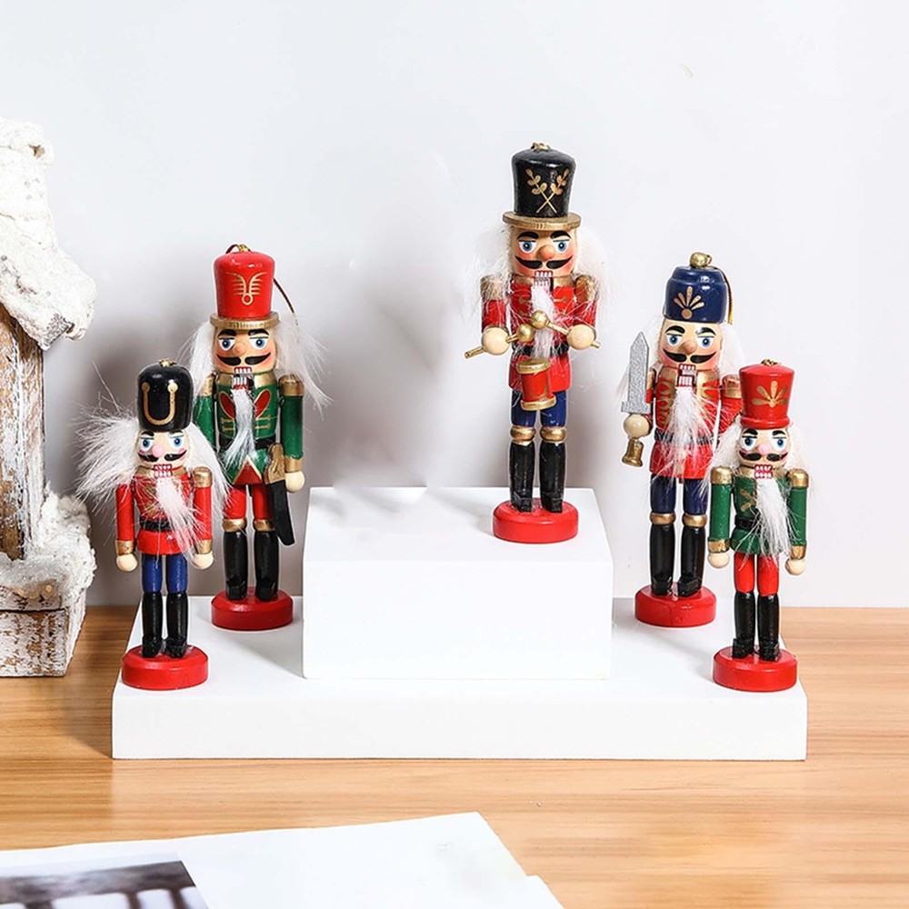 Christmas Nutcracker Ornaments Set Countertop Crafts Wood Nutcracker Figures
