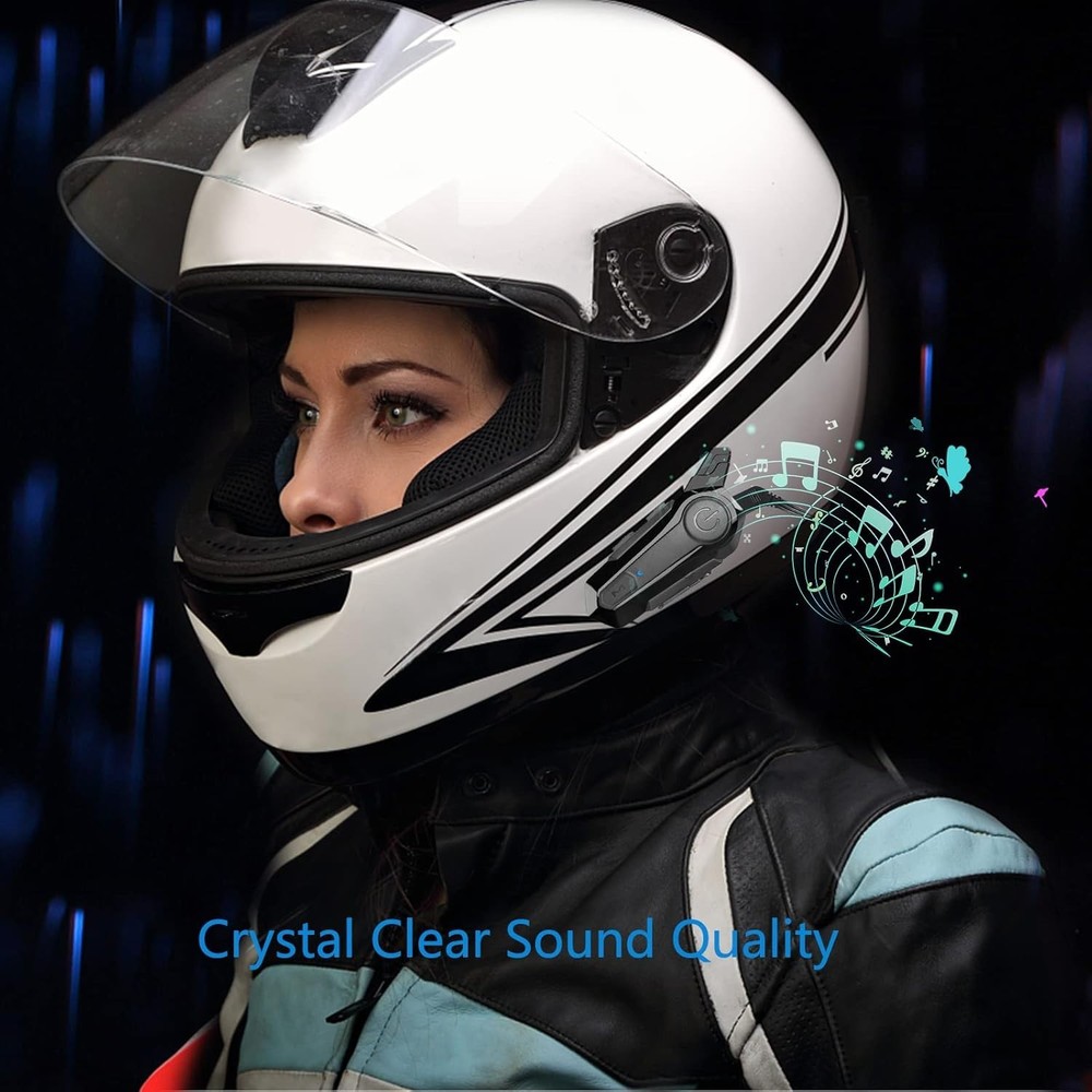 Motorcycle Headset E1 Helmet Intercom Headset with CVC Noise Cancellation Ste...