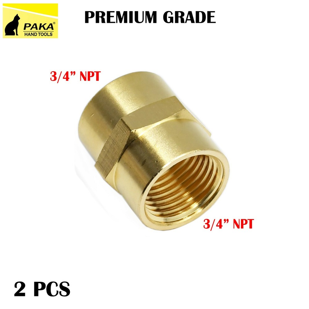 2 PCS 3/4" NPT Thread Female Hex Union Brass Coupling Fitting