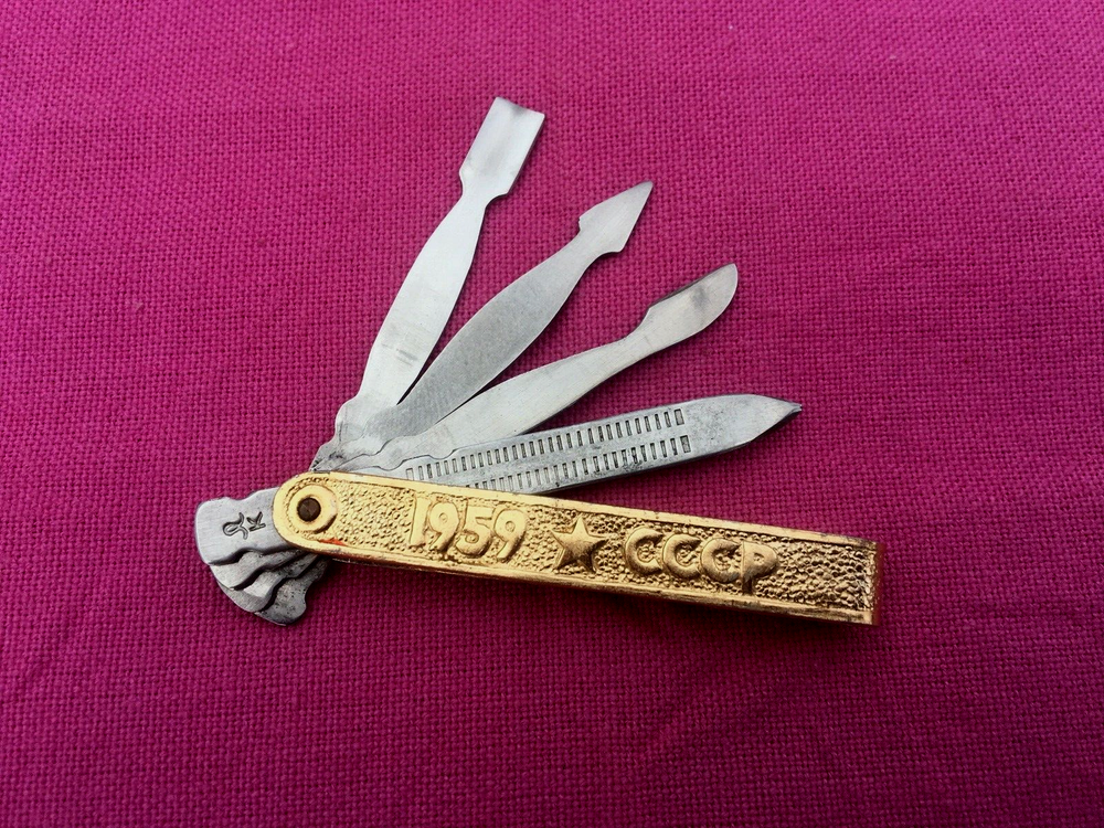 Vintage Manicure set Multitool 4 functions Space 1959 Rocket USSR