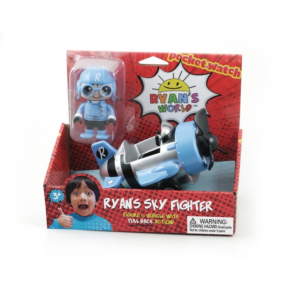 Ryan's World - Ryan's Sky Fighter Mid-Size Pull Back Vehicle with Figure