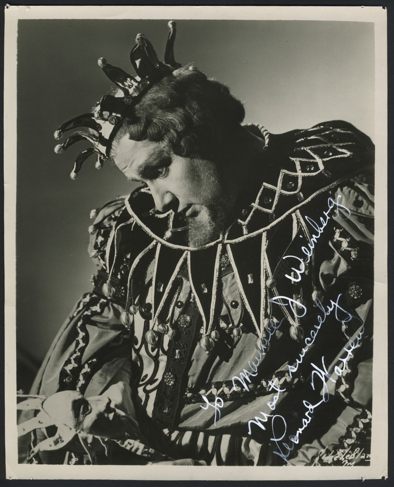 Leonard WARREN (Opera): Signed Photograph in "Rigoletto" with Original Program