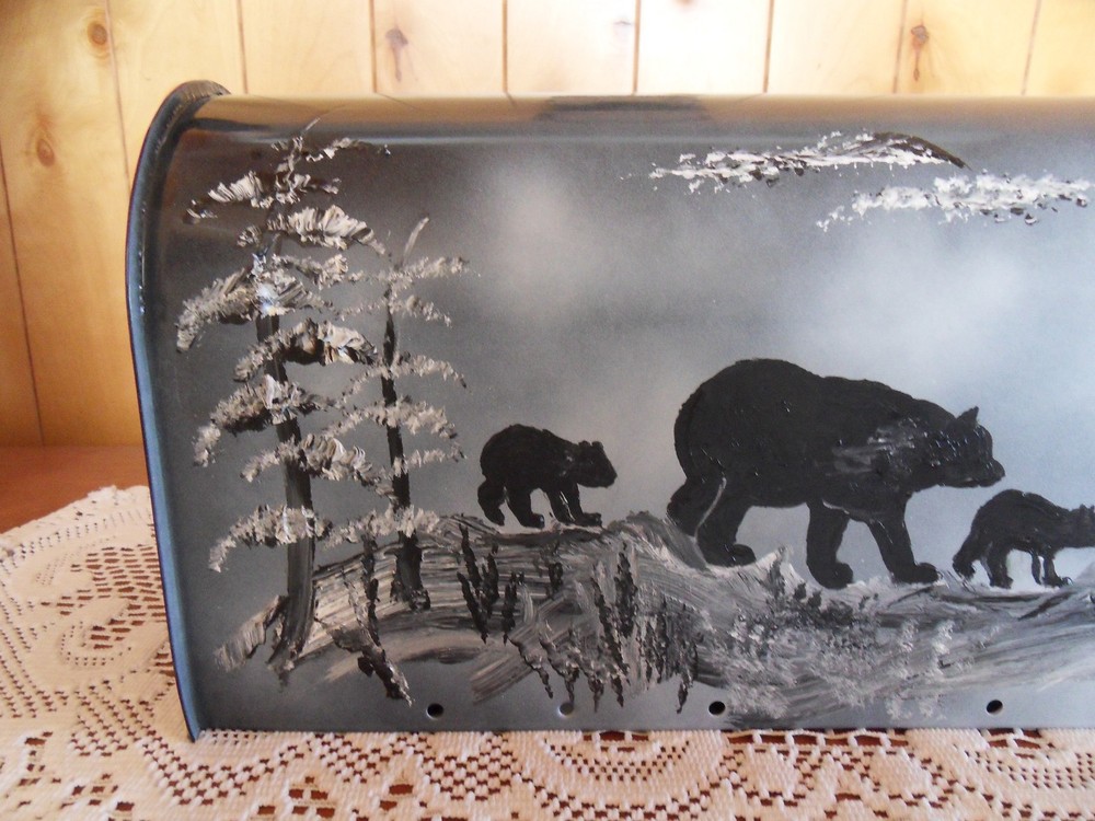 bear bears hand painted Mailbox USPS standard size