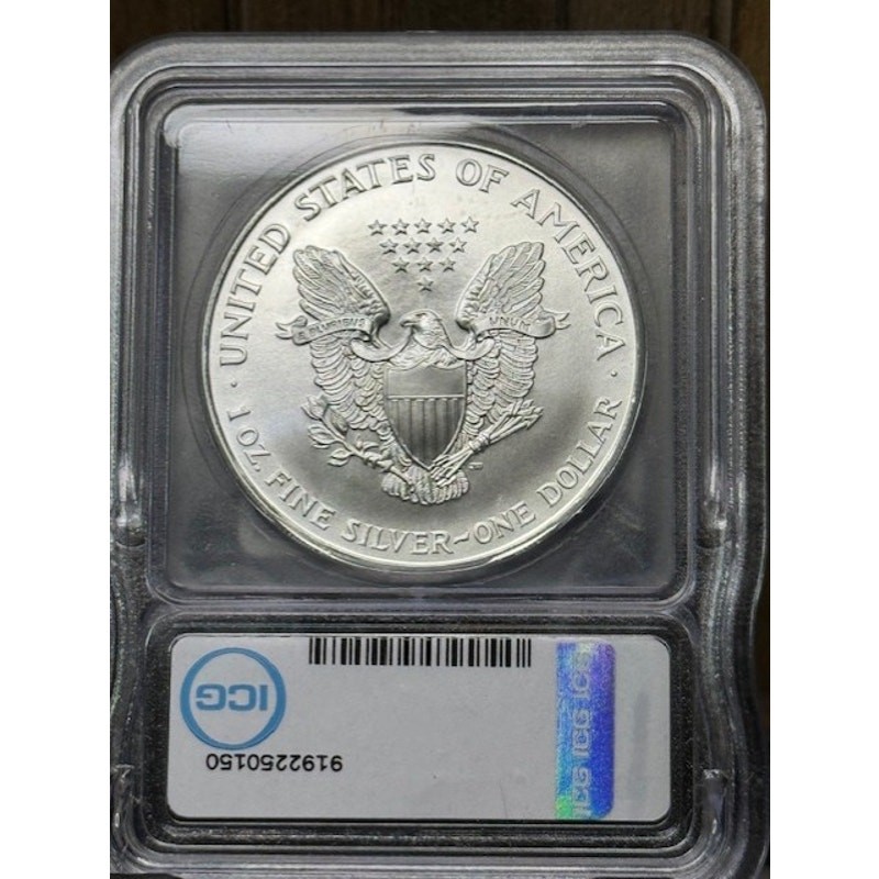 1996 ~ $1 Silver Eagle ~ ICG MS70