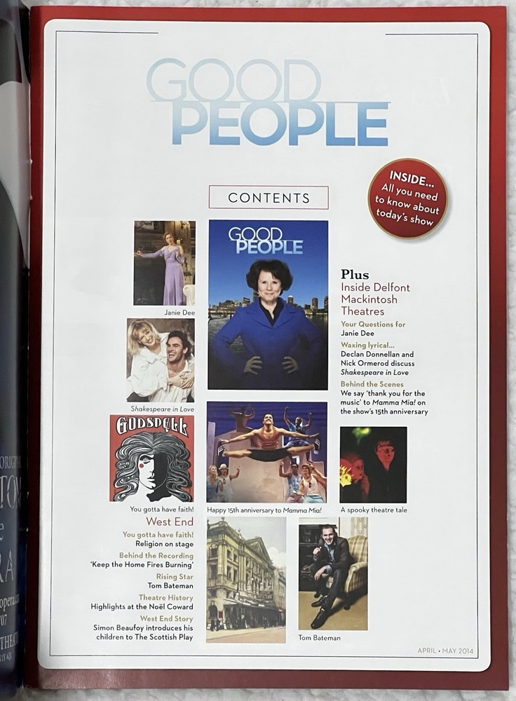 Good People Programme Noel Coward Theatre