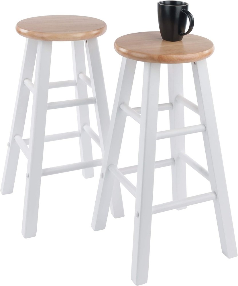 Element Counter Stools, Natural & White, 24", 2 Piece Set