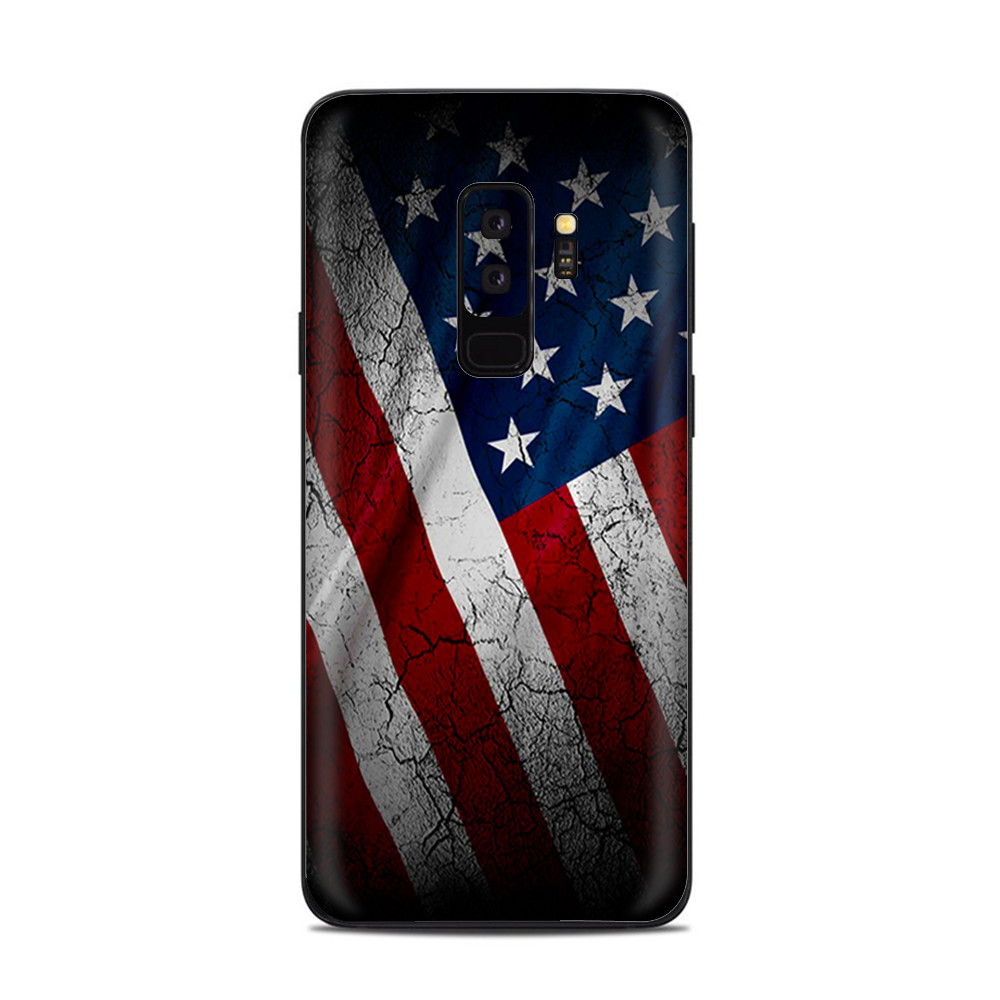 Samsung Galaxy S9 Plus Skins Decals - American Flag distressed wave