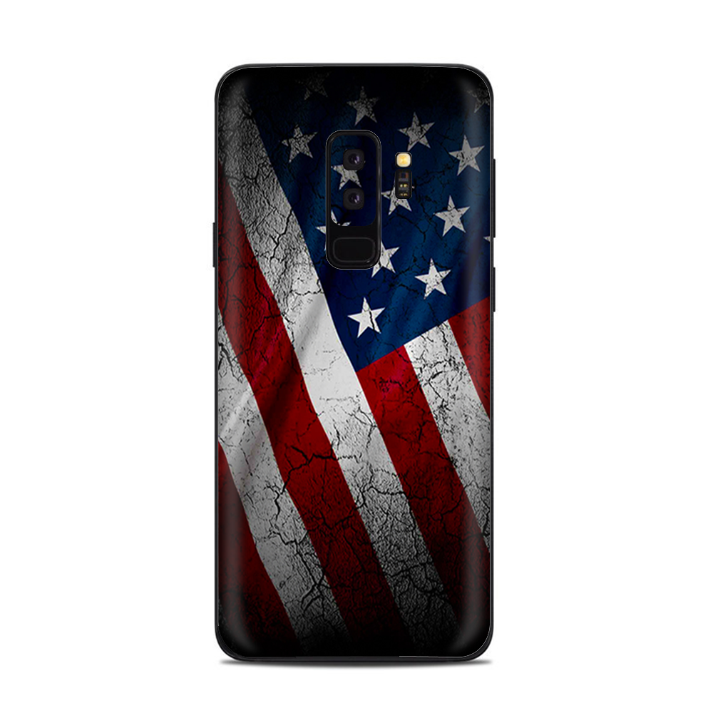 Samsung Galaxy S9 Plus Skins Decals - American Flag distressed wave