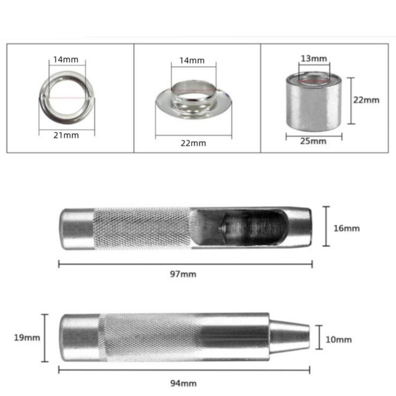 Grommets Eyelets Kits Tool Metal Grommet Kits Install Tool with Storage Box