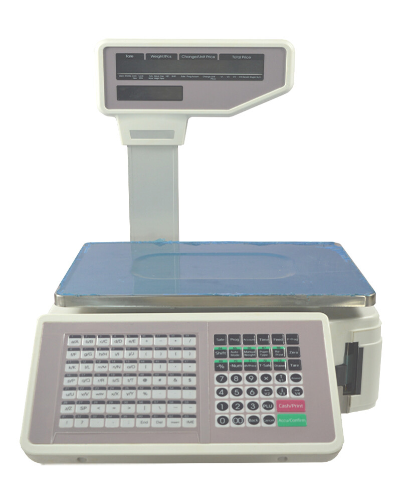 110V 30lb Computing Scale with Thermal Label Printer English Panel
