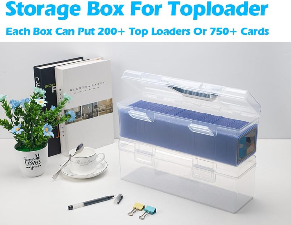 Storage Box for Toploader, Trading Card Storage Box Plastic, Playing Card Case,