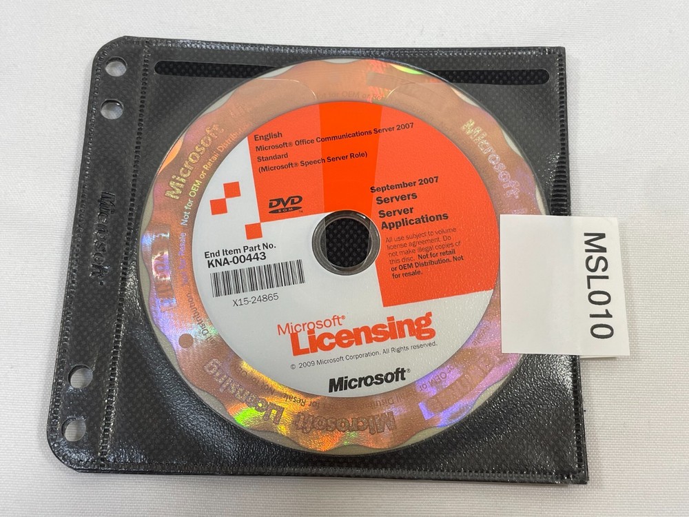 Microsoft Office Communications Server 2007 Standard & Enterprise Windows DVD