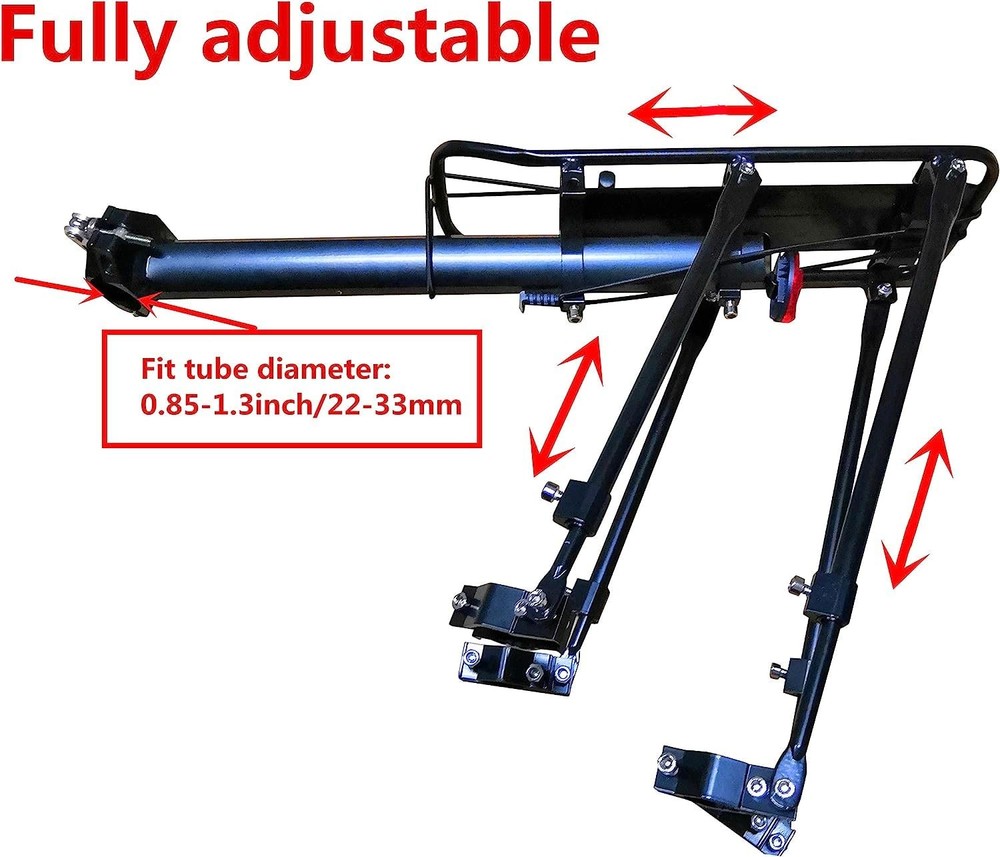 180lbs Capacity Solid Bearings Universal Adjustable Bicycle Luggage Cargo Rack