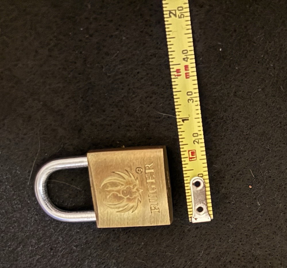Ruger Brass Gun Lock Mini-Lock Padlock with 2 Keys